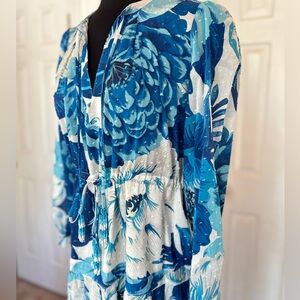 Farm RIO blue floral dress sz M